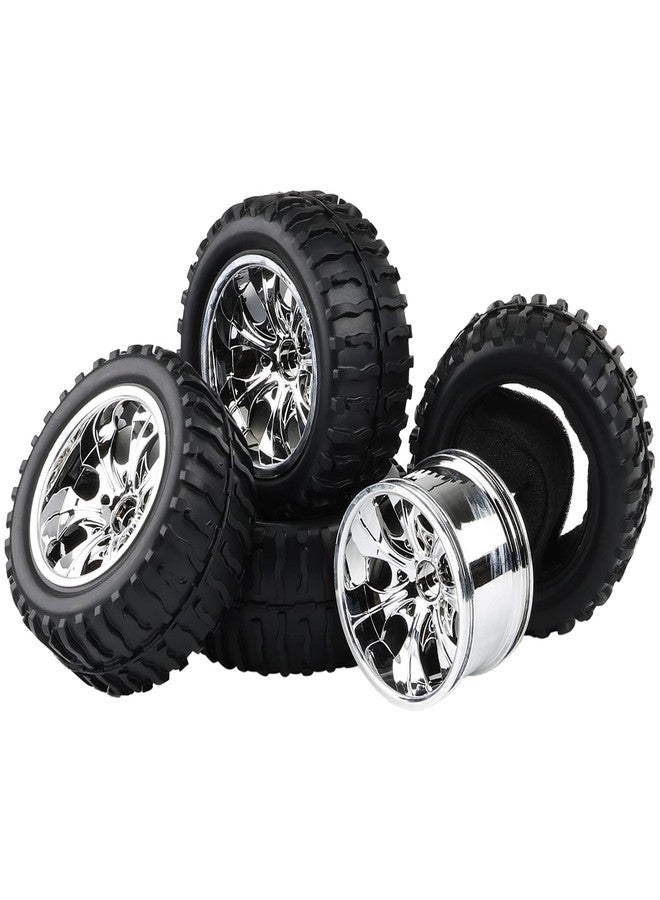 Rowiz RC Tires & Wheels Set (4PCS) - 1/10 Scale Monster Truck Tires 12mm Hex for Traxxas Stampede, Arrma, Redcat, White 7-Spoke Rims with Foam Inserts - Image 5